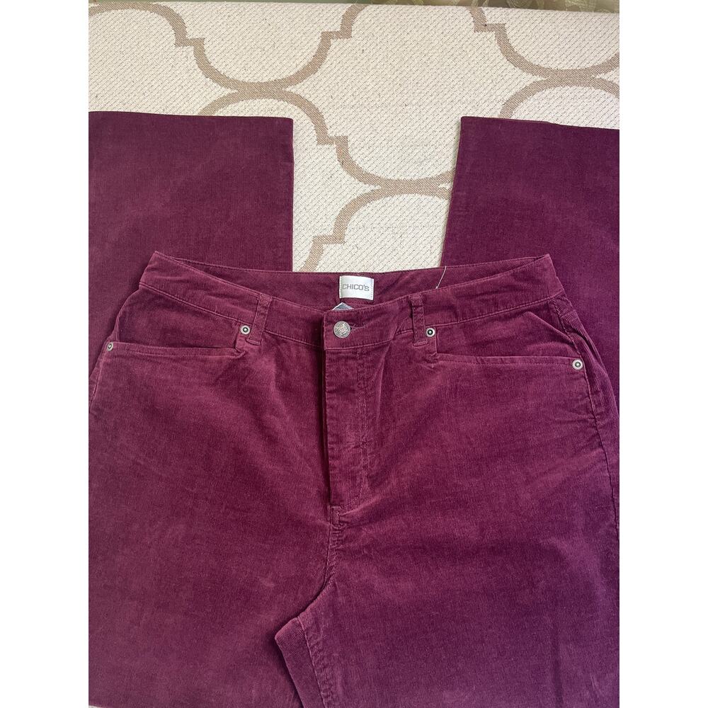 Chico’s Women's Burgundy Corduroy Pants Size 3 / 16 Tall Long - Picture 13 of 13